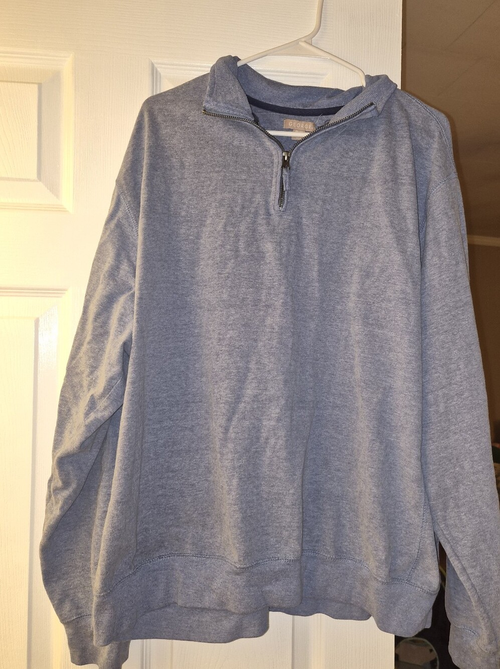 George Blue Long Sleeved Quarter Zip Shirt